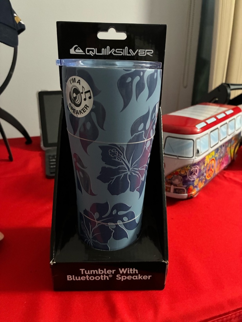 Quiksilver Blue Floral Bluetooth Tumbler